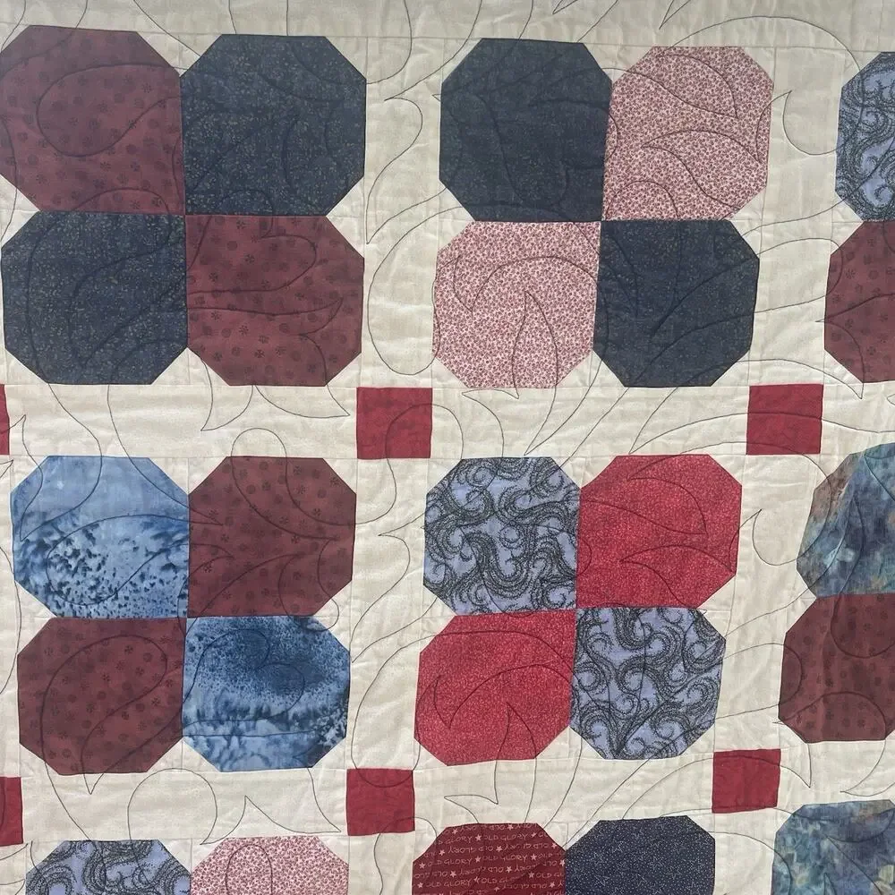 Vintage Bow tie Pattern Quilt. 50”x65” Heartland Quilters Machine Washable